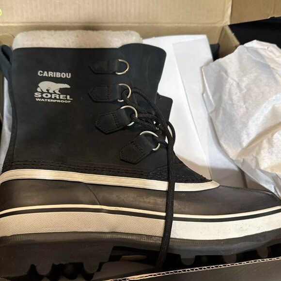 NWT - Sorel - CARIBOU Women's Black Waterproof Boot – Size 8 - Picture 2 of 3